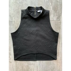 FOREIGN EXCHANGE Los Angeles Boutique High Mock Neck Sleeveless Crop Top Black M